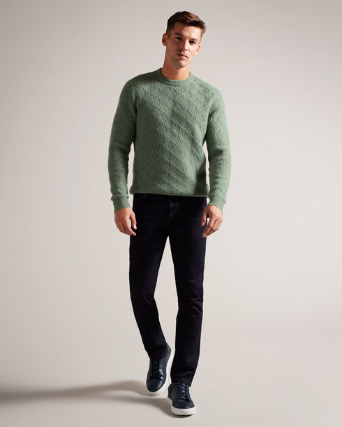 ATCHET-Knitwear-Wrap up in style with our ATCHET cable knit jumper. Crafted for both style and warmth, this classic piece is perfect for chilly days. Jumper Wool blend Cable knit Crew neck Long sleeves- Ted Baker Romania